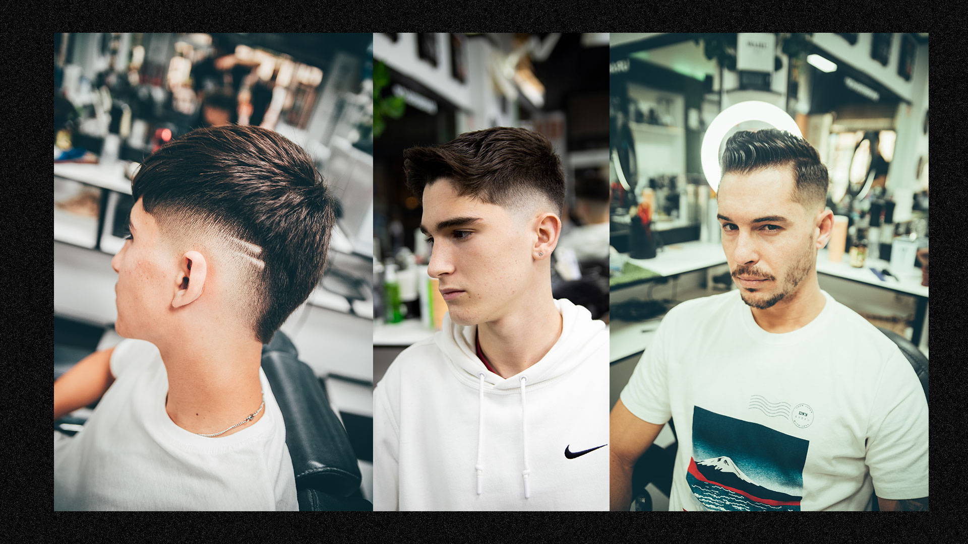 fotografía de cortes y barbero Sebastián en uranio92 barber shop.