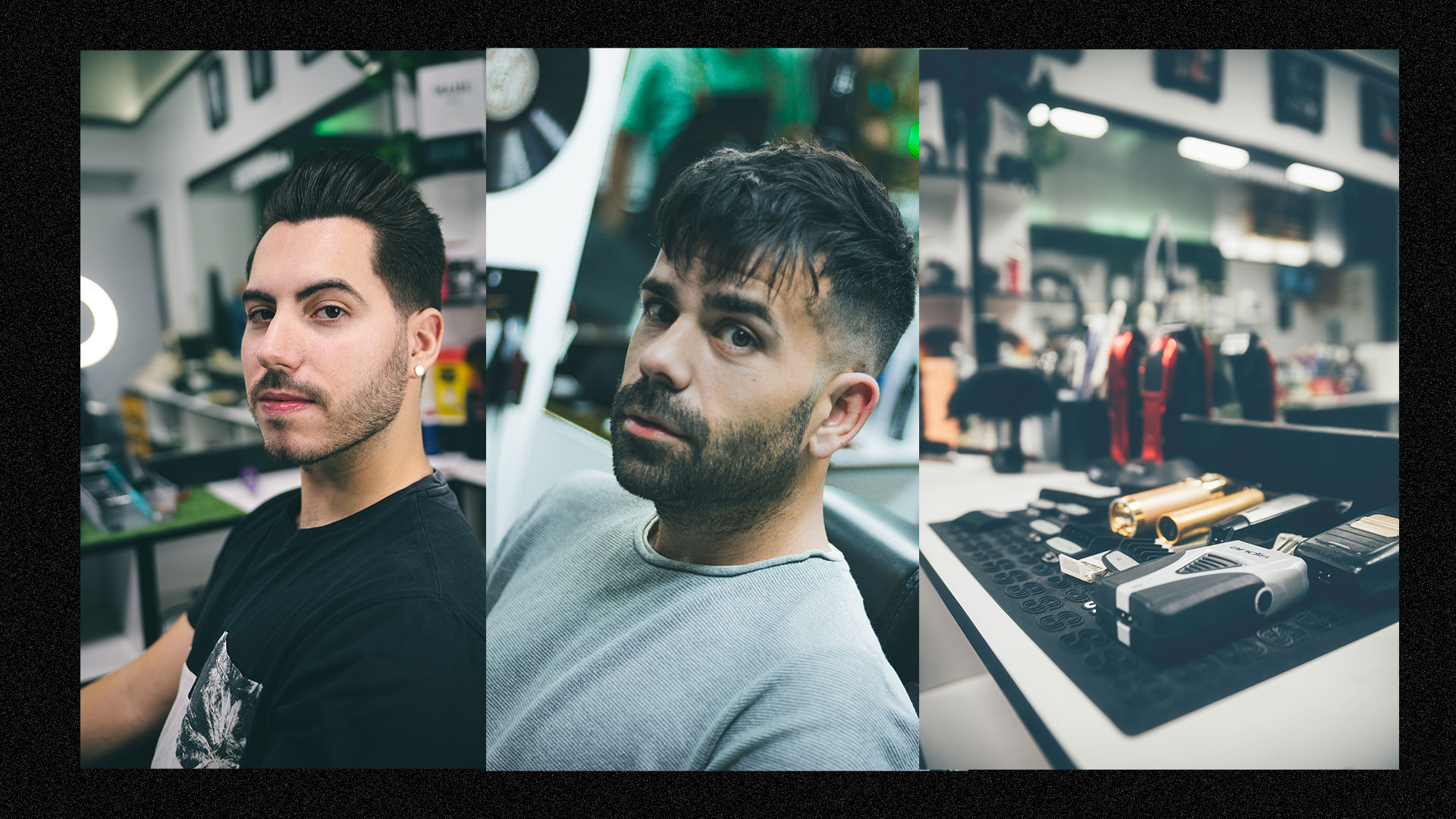 fotografía de cortes y barbero Sebastián en uranio92 barber shop.