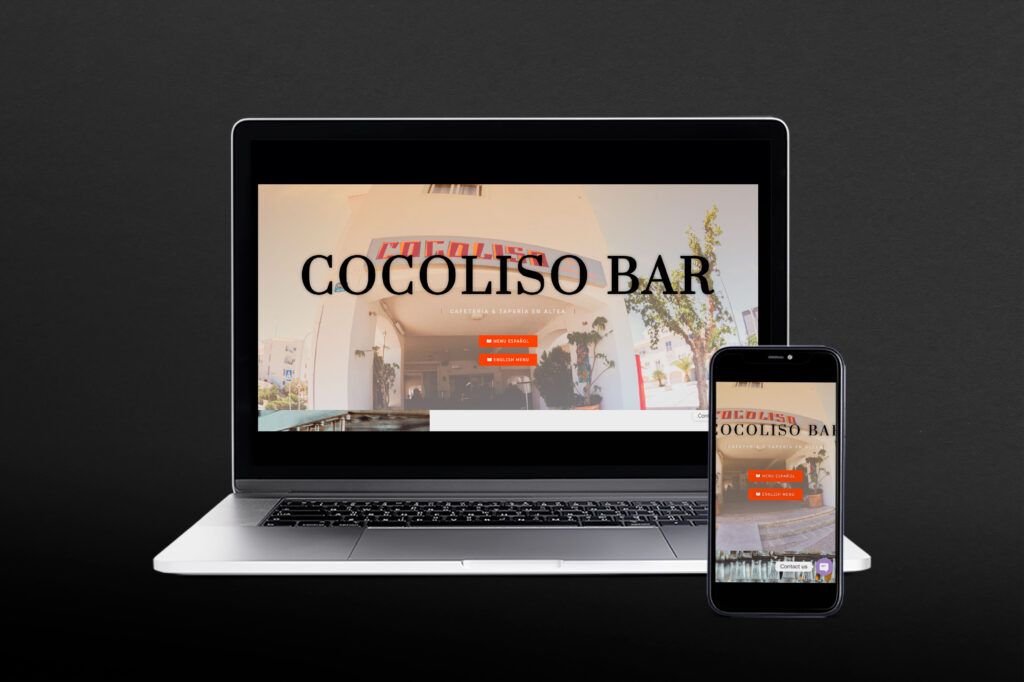 Mockup diseño portada cocoliso bar.